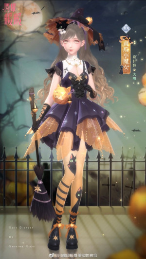 -From October 29 ~ November 23, 2020
-Momo's SR suit 南瓜小魔女 "Little Pumpkin Witch"
- Log in for 10 currencies every day
- Accumulate 120 activity points for 30 currencies every day
Total free currencies: 1040.
You get 200 currencies per 400 dias spent.
Notable reward tiers and their required dia count:
Whole suit (2200 currencies): 2400 dias
+ Shadow (2700 currencies): 3600 dias
+ Echo (3400 currencies): 4800 dias
100% completion (4960 currencies): 8000 dias