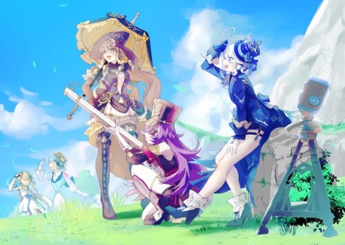  lumine kamisato ayaka furina kamisato ayaka navia and 1 more genshin impact drawn by k koba sample 