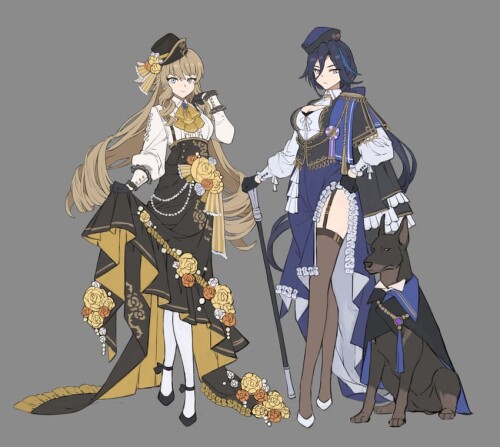  clorinde and navia genshin impact drawn by papajay jennygin2 sample 82960bb605b97bfa605a869f6769172