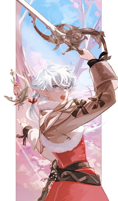  red mage and alisaie leveilleur final fantasy and 1 more drawn by en enxxx sample cc84ad316bb235bea