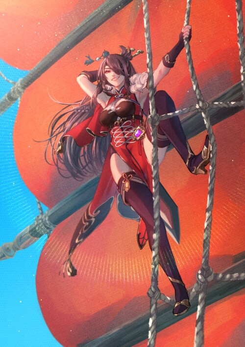  beidou genshin impact drawn by yumiitsu art b40f3847d0cac9cf44c9b55b15301db0