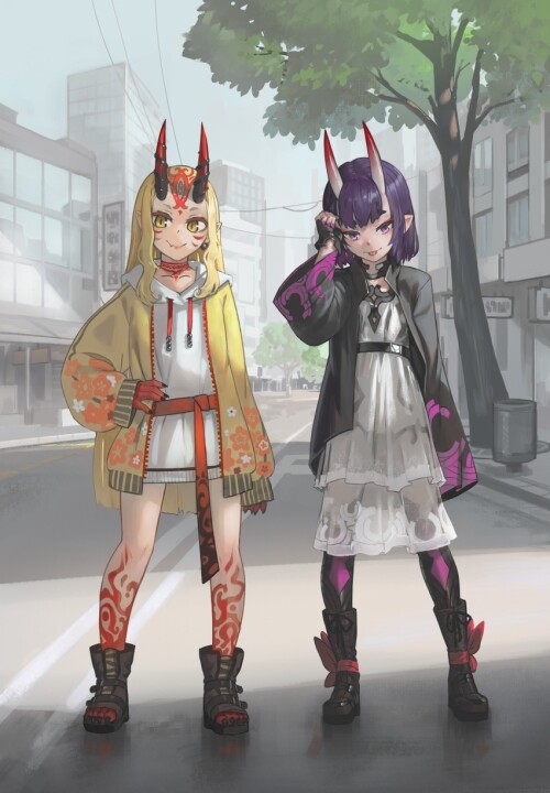  shuten douji and ibaraki douji fate and 1 more drawn by paintrfiend sample 13bfb7dd29aa0f0d84db9d09