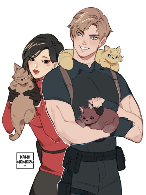  leon s kennedy ashley graham and ada wong resident evil and 2 more drawn by kamii momoru sample 867