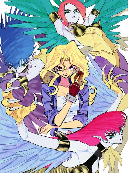  kujaku mai harpie lady harpie lady 1 harpie lady 2 harpie lady and 2 more yu gi oh drawn by nagsu n