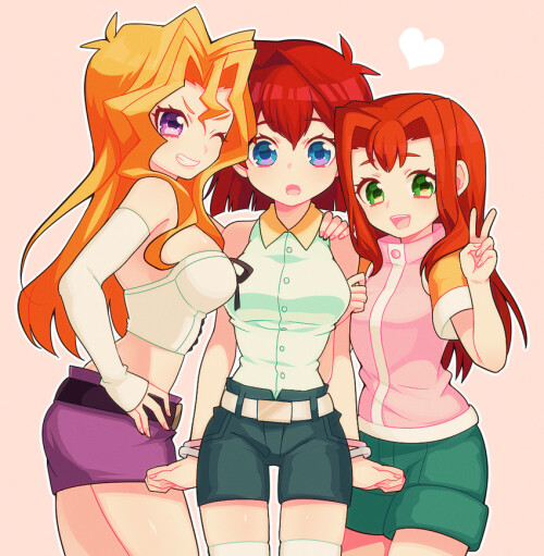  mazaki anzu kujaku mai and kawai shizuka yu gi oh and 1 more drawn by mommorua sample 8a222f71fae88