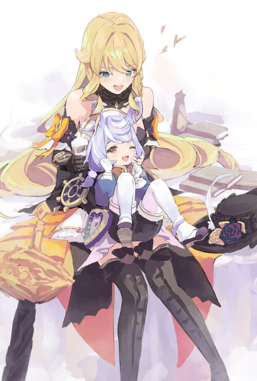  navia and sigewinne genshin impact drawn by ahchuh sample bede1fb517cba7de5015bf66e5d2cb8c