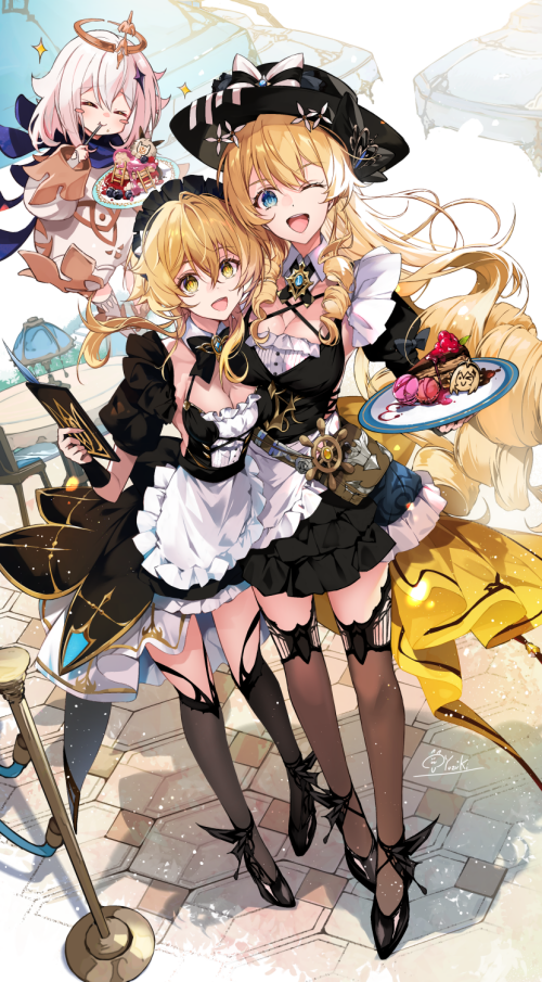  lumine paimon and navia genshin impact drawn by hirai yuzuki e5854ac91788ea3695594d3ae62a5b0e