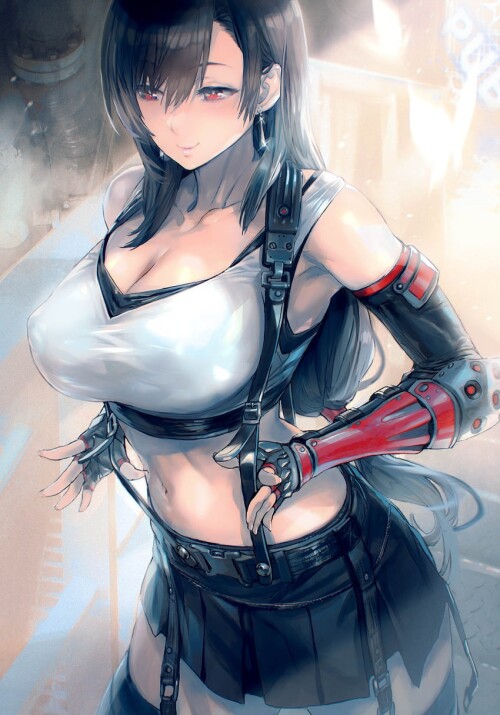  tifa lockhart final fantasy and 2 more drawn by maeshima shigeki sample 8f846d9c4e1307e7f86fea6c435