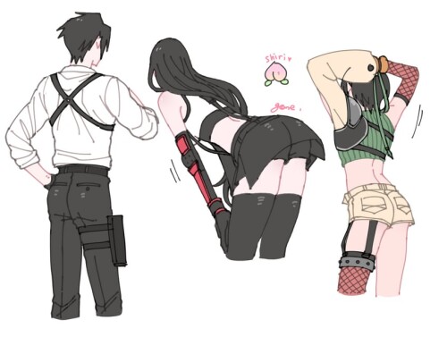  tifa lockhart yuffie kisaragi and vincent valentine final fantasy and 2 more drawn by girisyanoneko