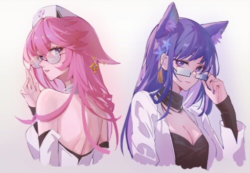  raiden shogun and yae miko genshin impact drawn by lusfseeds sample 07d5f70af0dfadfc3296da0e43cc625