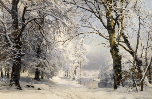 En vinterskov by Anders Andersen Lundby, 1882