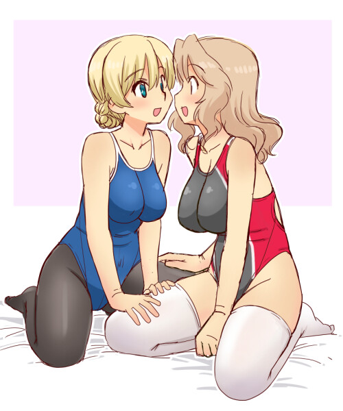  darjeeling and kay girls und panzer drawn by uona telepin c51faf0cdfbcd44fd650882b8456ae76