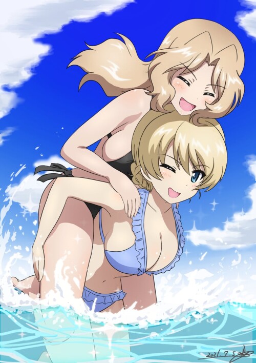  darjeeling and kay girls und panzer drawn by bukkuri sample dd1964e4040bed4d2acf197223fa2d49