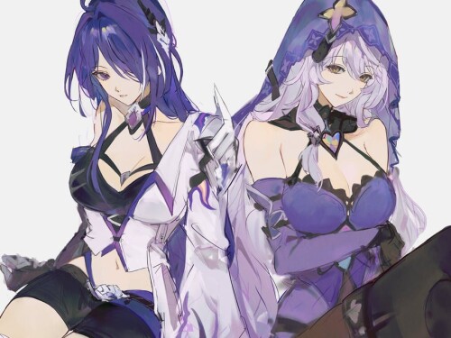  black swan and acheron honkai and 1 more drawn by chibiya1010 sample f9912efec1b16125e2ca88d71d8391