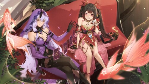  black swan and sparkle honkai and 1 more drawn by khaizusan sample 2312444e05430e3303425ec48257aa88