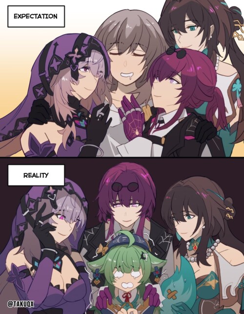  trailblazer kafka stelle ruan mei huohuo and 1 more honkai and 1 more drawn by taku takuqx sample 0