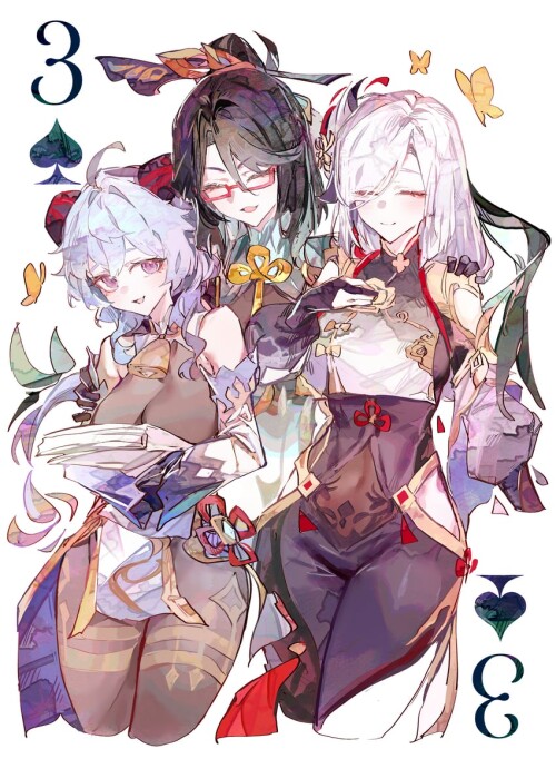  ganyu shenhe and xianyun genshin impact drawn by cocoballking sample 6b1445ca5f790baaeaa390dd7e1d57