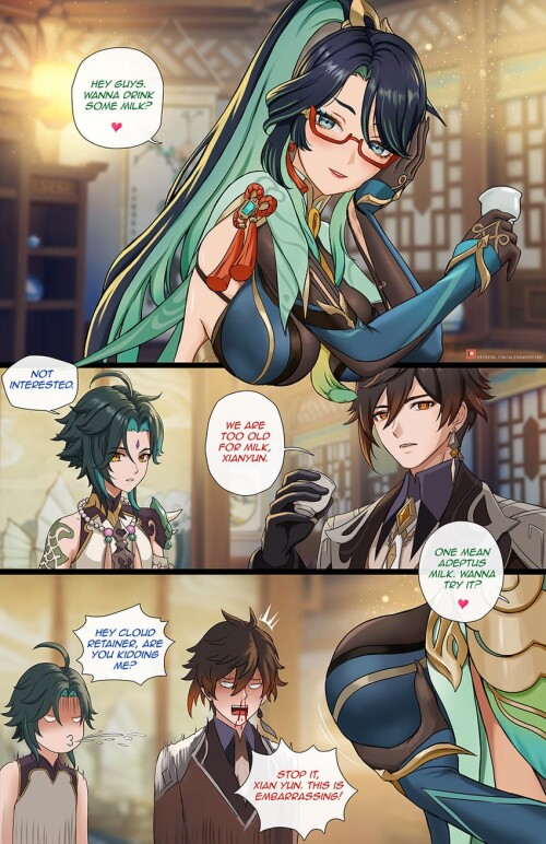  zhongli xiao and xianyun genshin impact drawn by alexander dinh sample f0ac10c18c94fdbe0eed93b497ff
