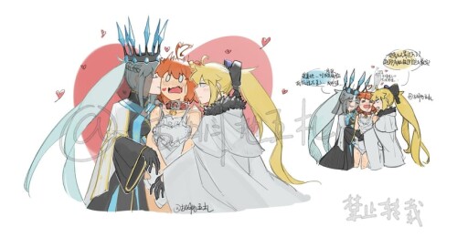  fujimaru ritsuka tamamo morgan le fay tamamo cat and aesc fate and 1 more drawn by mogukong 1238 sa