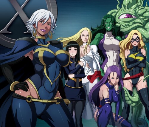  psylocke emma frost storm she hulk ms marvel and 4 more marvel and 1 more drawn by butcha u sample 