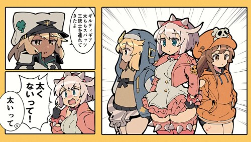  bridget ramlethal valentine elphelt valentine and may guilty gear and 1 more drawn by itsuka neru s