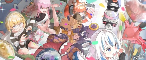  gawr gura mori calliope ninomae ina nis watson amelia takanashi kiara and 8 more hololive and 1 mor