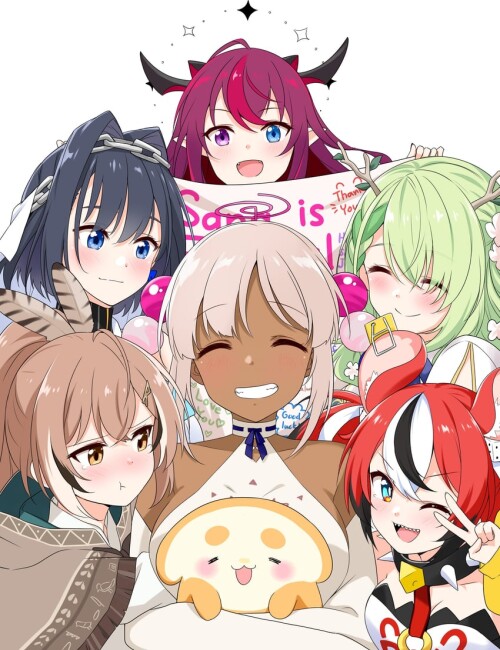  ouro kronii nanashi mumei hakos baelz ceres fauna irys and 2 more hololive and 1 more drawn by felu