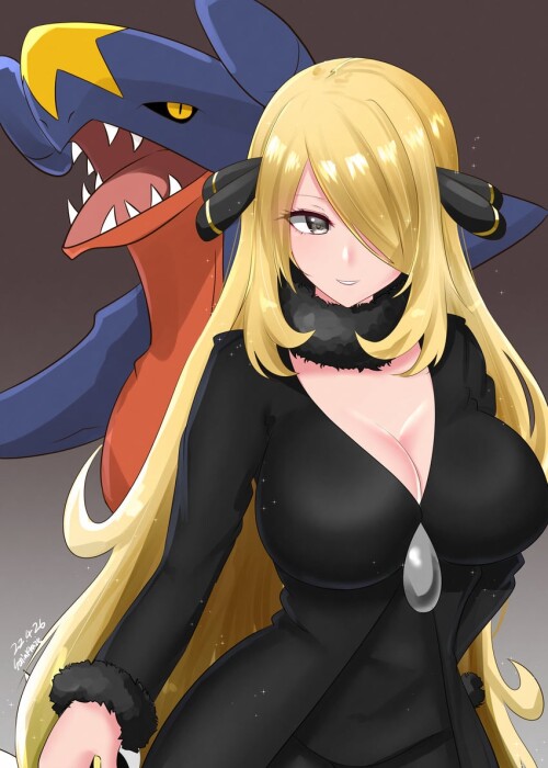  cynthia and garchomp pokemon and 2 more drawn by amamiya kure sample cb4560714617e9dc65d368fba28f73