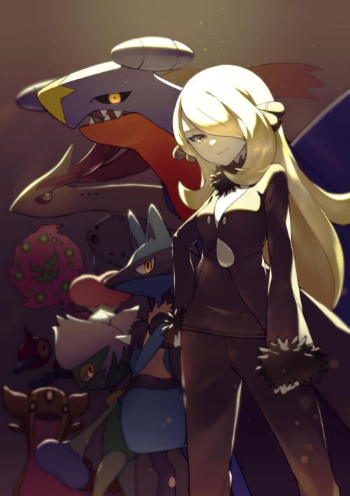  cynthia lucario garchomp milotic roserade and 4 more pokemon and 2 more drawn by rindoriko sample 8