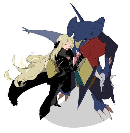 cynthia and garchomp pokemon and 2 more drawn by apios1 sample 321d5e3d5a3de2e188775edca5269cc2