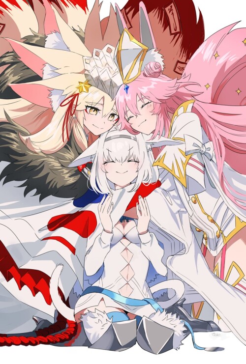  tamamo koyanskaya dobrynya nikitich koyanskaya and koyanskaya fate and 1 more drawn by pirohi piroh