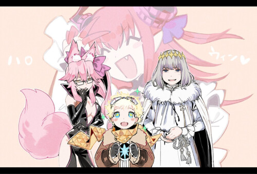  tamamo elizabeth bathory elizabeth bathory koyanskaya oberon and 4 more fate and 1 more drawn by da