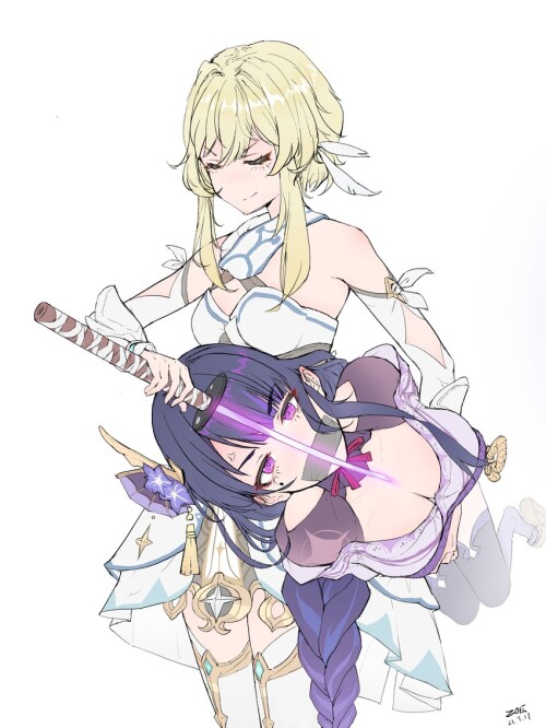  raiden shogun and lumine genshin impact drawn by zoe pixiv43701990 sample 113958a3dc06920b628603664