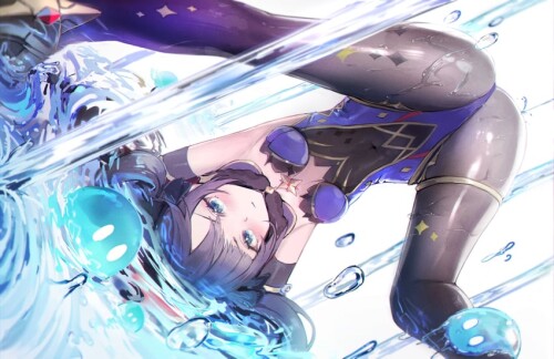  mona and slime genshin impact drawn by yamiiv sample d78bf24d67929a9d56831bf29f036c73