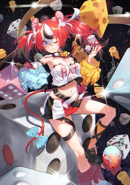  hakos baelz and mr squeaks hololive and 1 more drawn by zonunoll sample f882a50be1296c843e114e1b84b