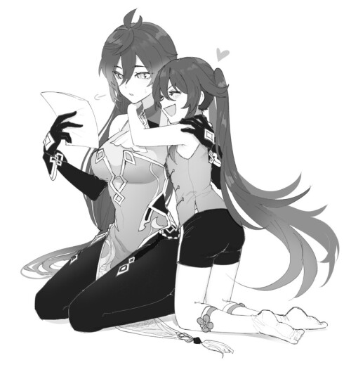  hu tao and zhongli genshin impact drawn by lumbbyz sample 60c6e5adc420d3d754f39567c712251e