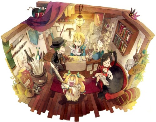  jin kisaragi platinum the trinity hazama litchi faye ling and arakune blazblue drawn by dodomura sa