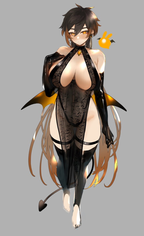  zhongli and seelie genshin impact drawn by shikke gnsn sample d15ae26e2a5d96a3b121393735305b06