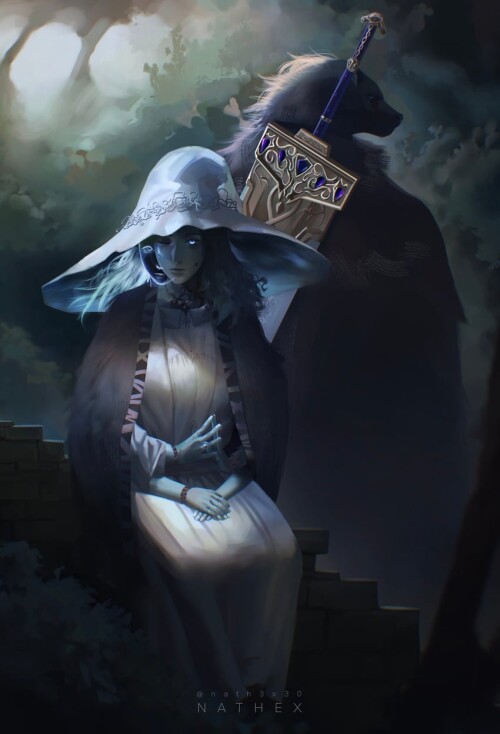  ranni the witch and blaidd the half wolf elden ring drawn by nathex sample d8e3a377a1854bd48a7bd2ec