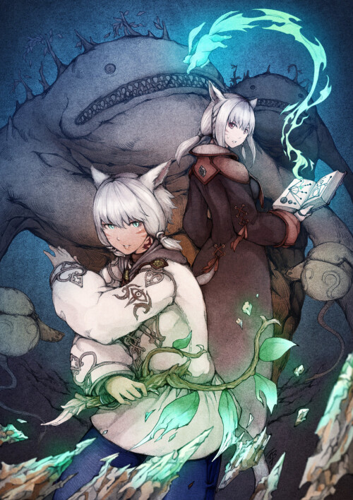 y shtola rhul carbuncle and goobbue final fantasy and 1 more drawn by hjz artemi sample 19023d98b52