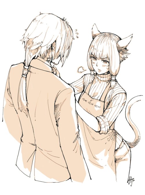  y shtola rhul and thancred waters final fantasy and 1 more drawn by hjz artemi sample a7d52ee1667a2