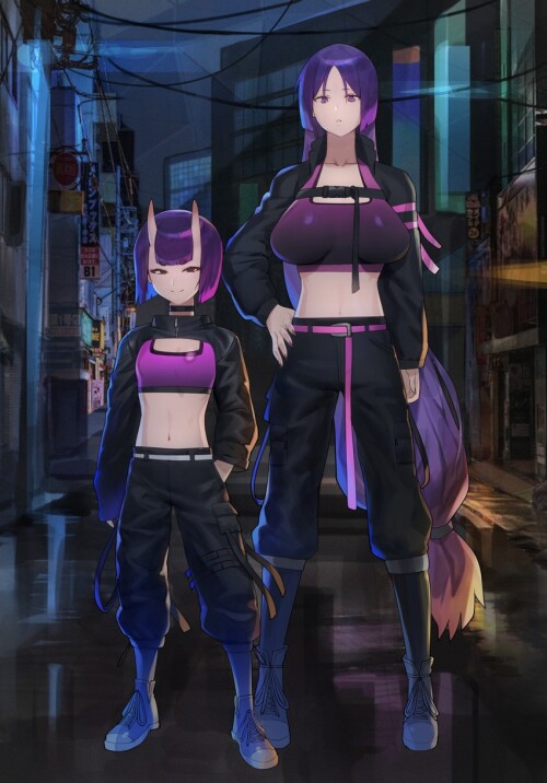  shuten douji and minamoto no raikou fate and 1 more drawn by hood james x sample e2a271bc906adb06ef