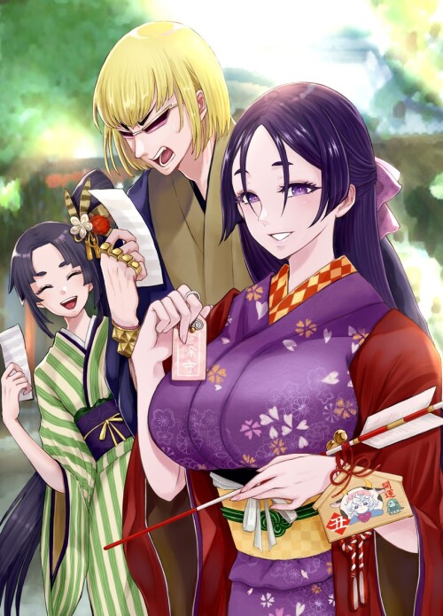  minamoto no raikou fou ushiwakamaru and sakata kintoki fate and 1 more drawn by ginshima jill sampl