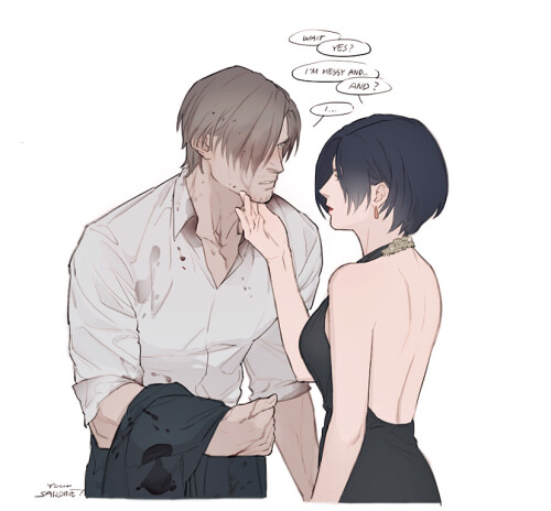  leon s kennedy and ada wong resident evil drawn by sardine kjr0313 067bc1d398412a6303e32ac257f33d36