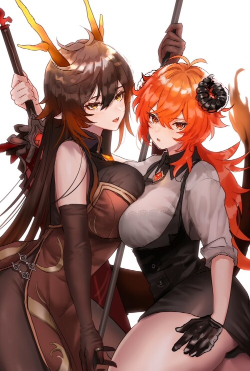  zhongli and diluc genshin impact drawn by hominamia sample 44feaa8bf68d0ee54906752864af4bd1