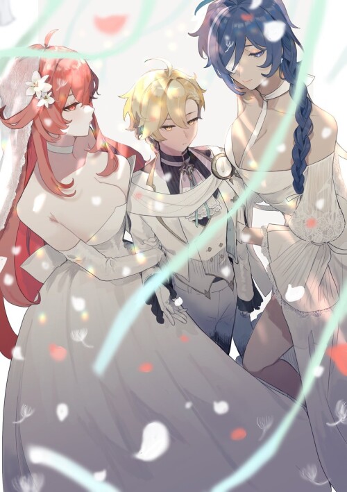  aether diluc and kaeya genshin impact drawn by tabibitowayo sample 92063f0b5a196b217a20d3f37f6f8909
