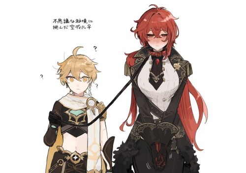  aether and diluc genshin impact drawn by tabibitowayo sample 9587ea55c95b03fc8491837addf1a7ad