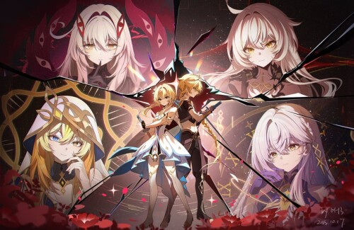  lumine aether ronova istaroth asmoday and 1 more genshin impact drawn by miaogujun sample 389581864