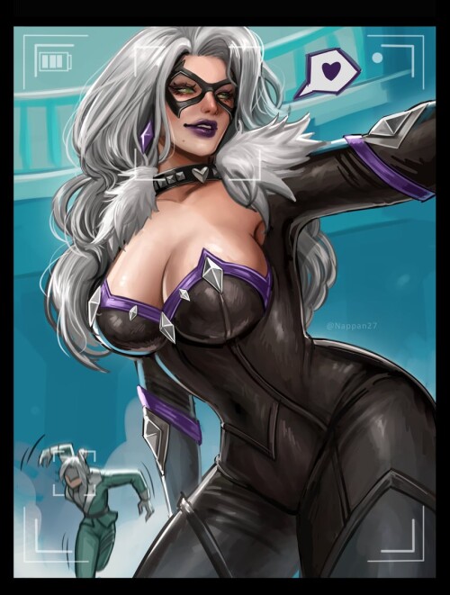  black cat and white fox marvel and 3 more drawn by nappan27 sample 5309a01fb429c8230399a3aa9dee6f7d
