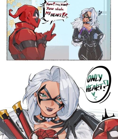  spider man deadpool black cat and felicia hardy marvel and 4 more drawn by yablofap sample e4a982a4